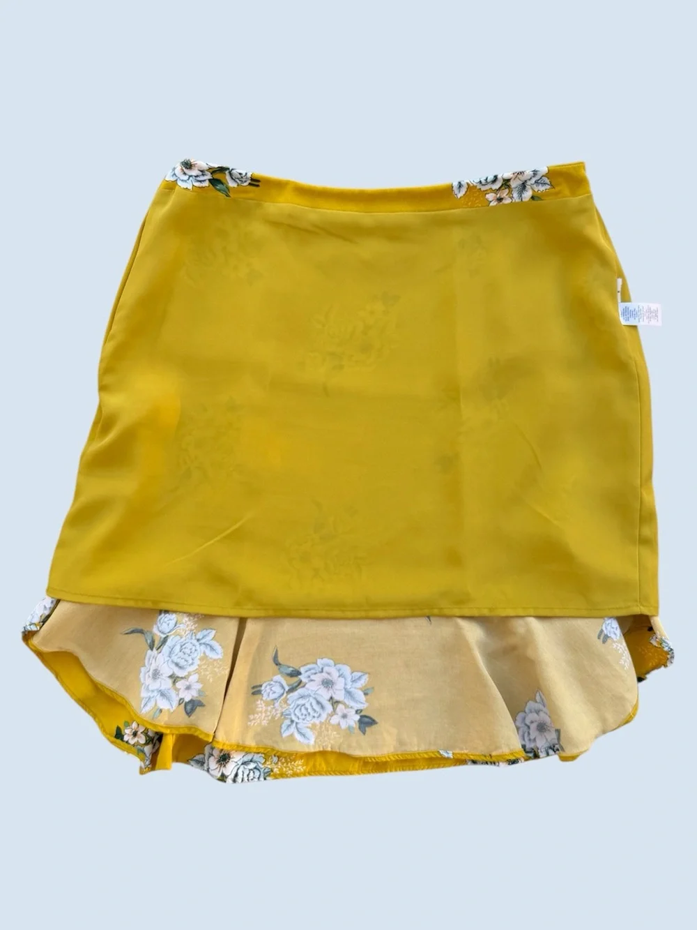 Ann Taylor LOFT Yellow Bouquet Floral Flounce Ruffle Hem Mini Skirt ~ Women’s 4